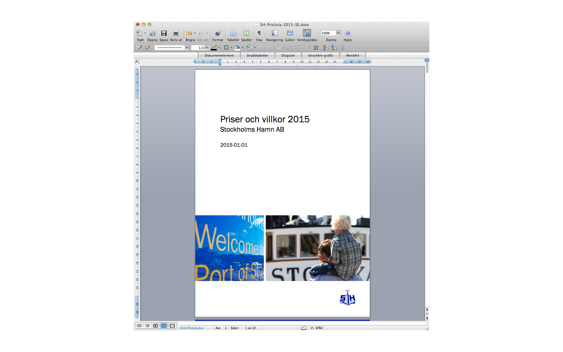 Prislista i Microsoft Word
