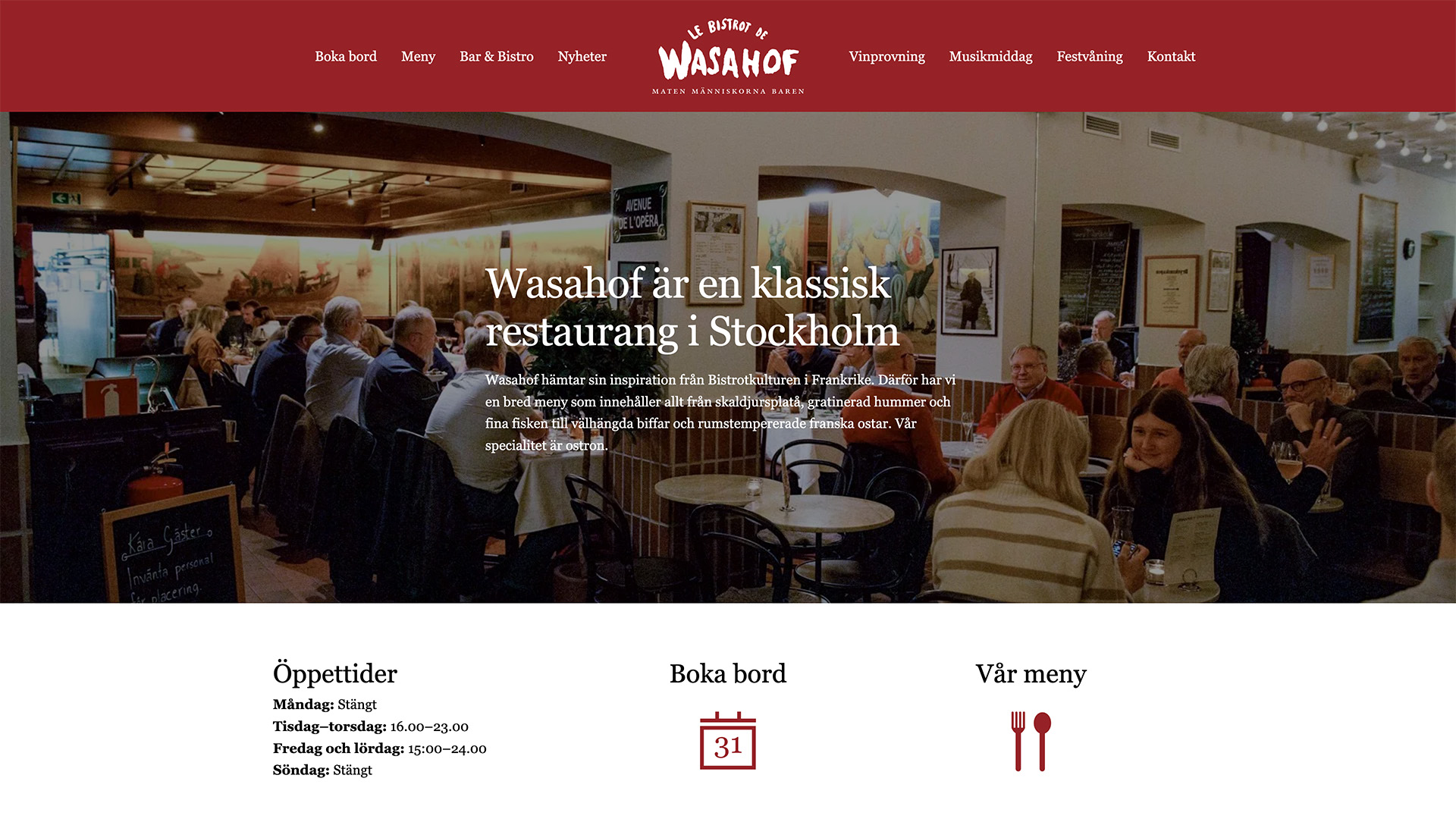 Wasahof webbsida