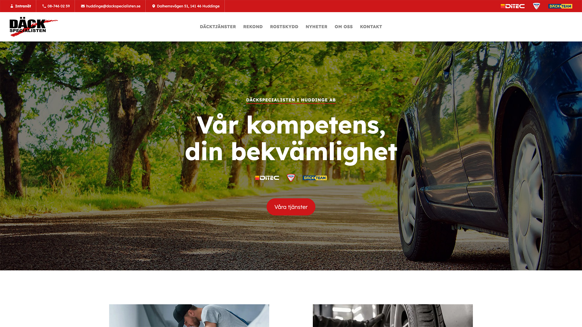 Däckspecialistens webbsida