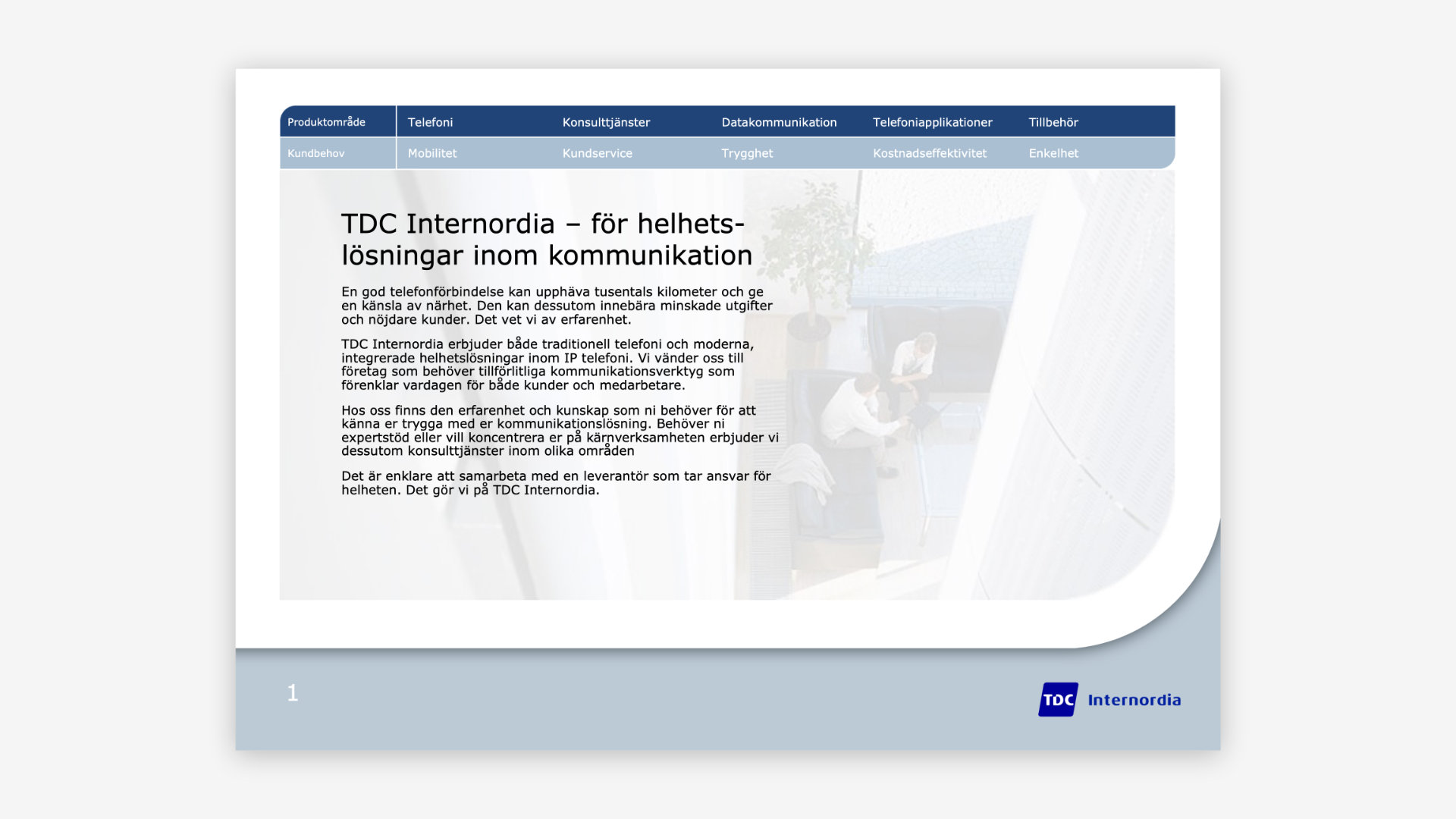 PowerPoint-presentation för TDC Internordia