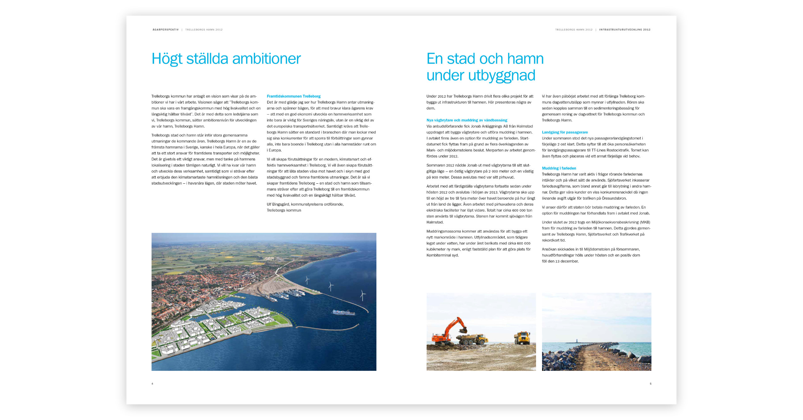 Ett uppslag hur Trelleborgs hamns Årsberättelse 2012
