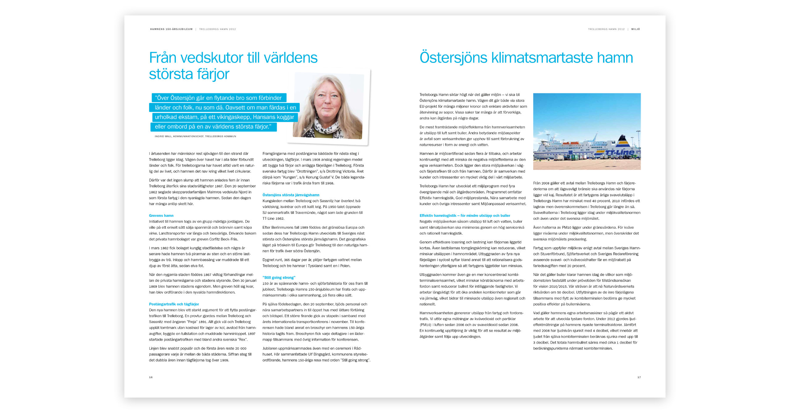 Ett uppslag hur Trelleborgs hamns Årsberättelse 2012