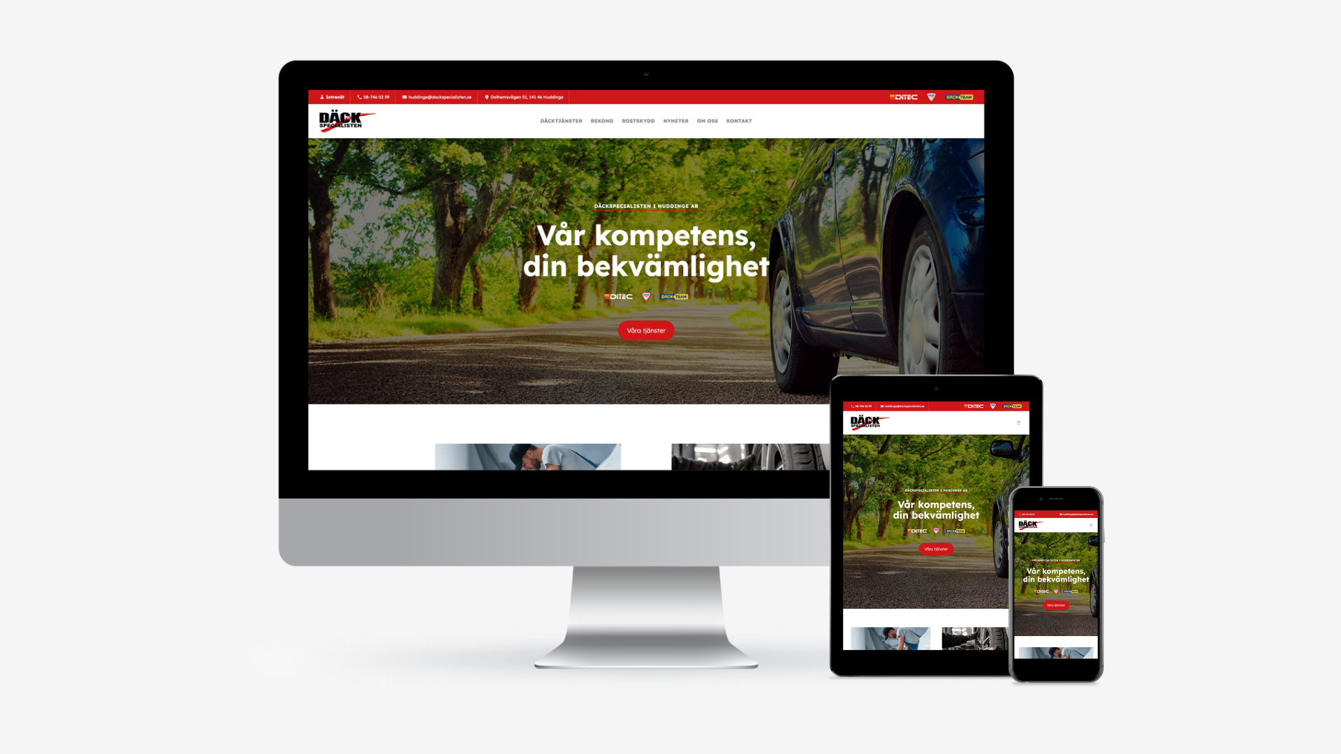 Däckspecialistens webbsida