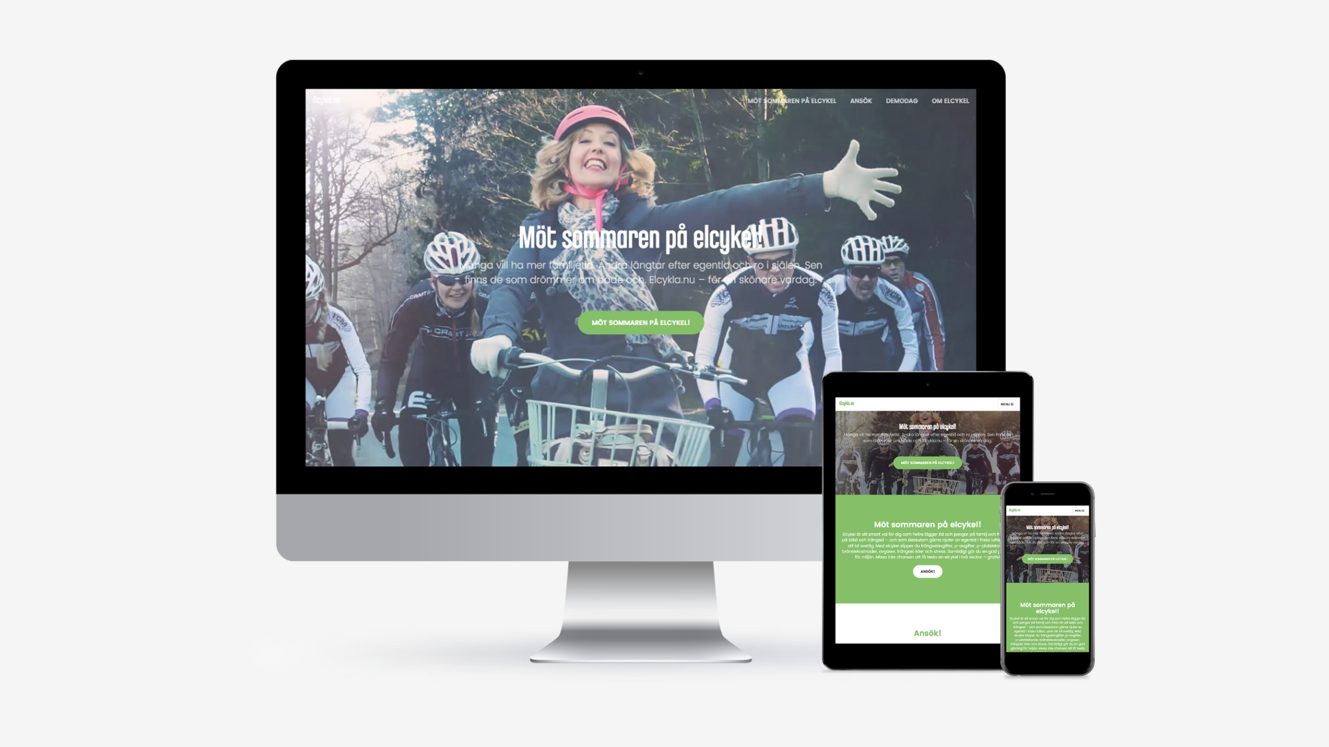 Webbsida för kampanjen Elcykla