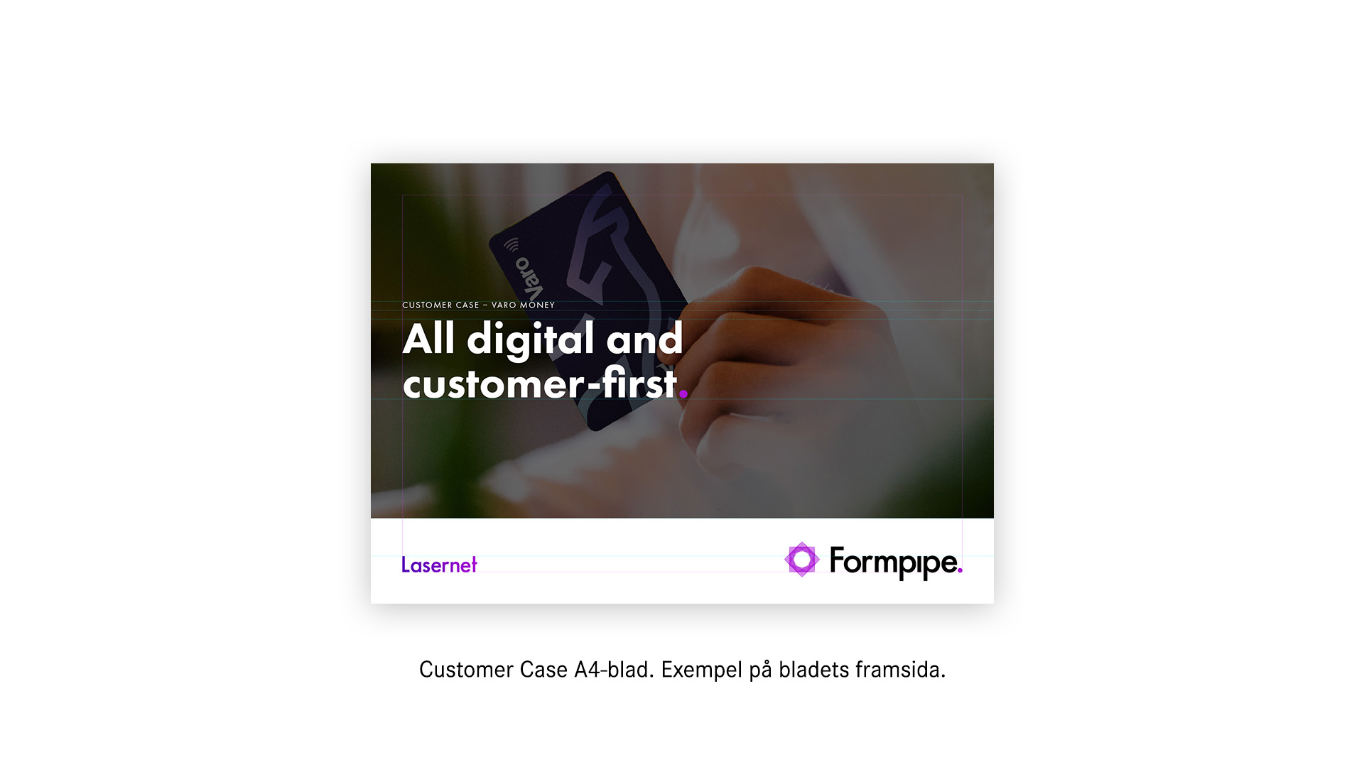 Exempel på omslaget till ett Customer Case i ett liggande A4-format.