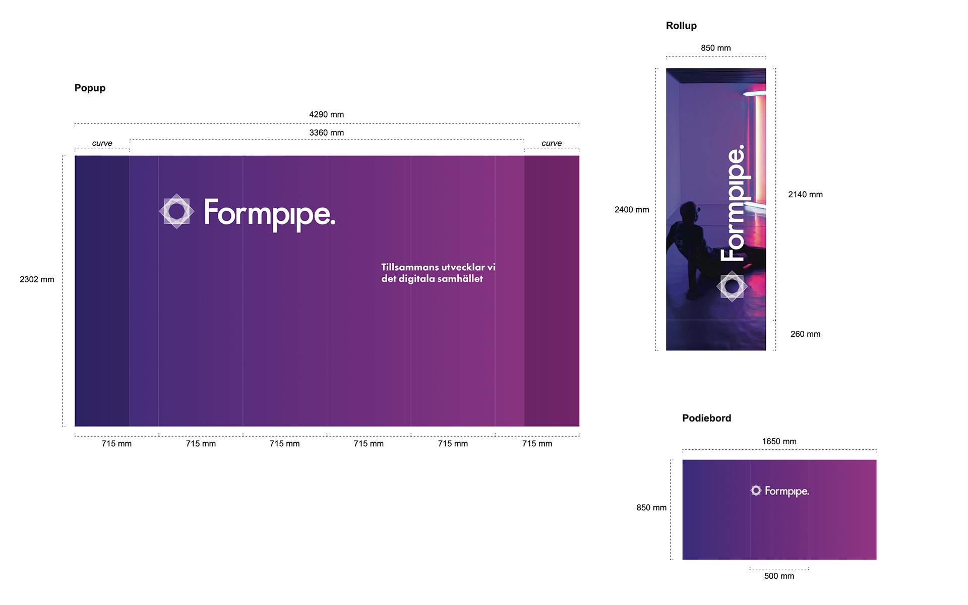 Pop-up, Roll-up och podiebord.